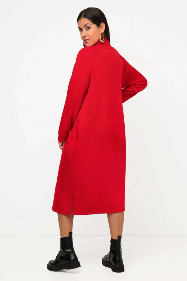 Straight Fit Sweatshirt Dress In Red