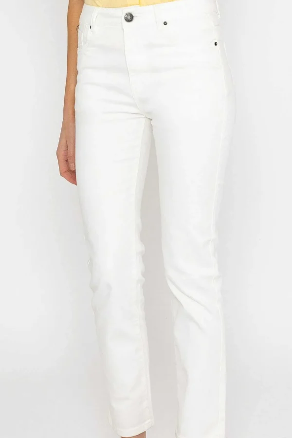 Straight Leg Jeans In Ecru