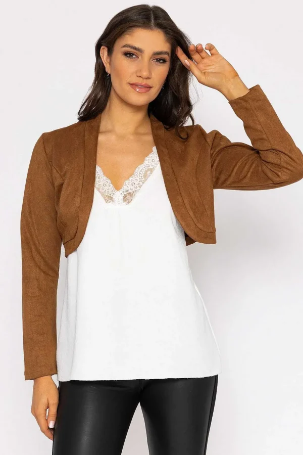 Suede Bolero In Camel