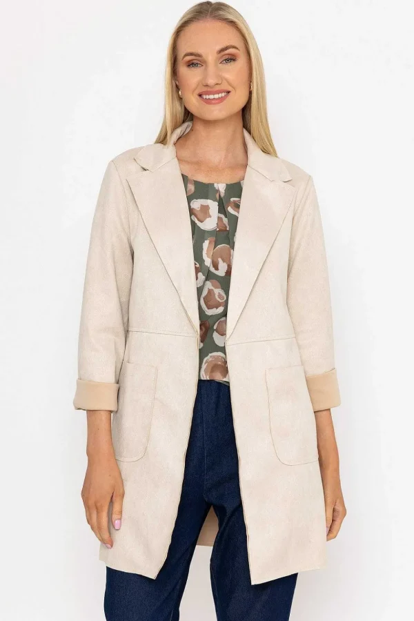 3/4 Suede Jacket In Beige