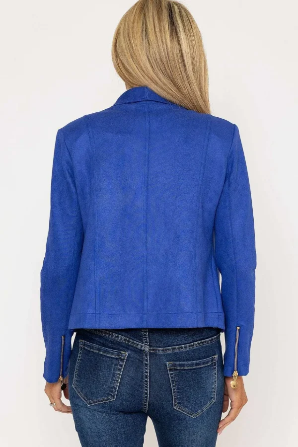 Suedette Zip Jacket In Blue