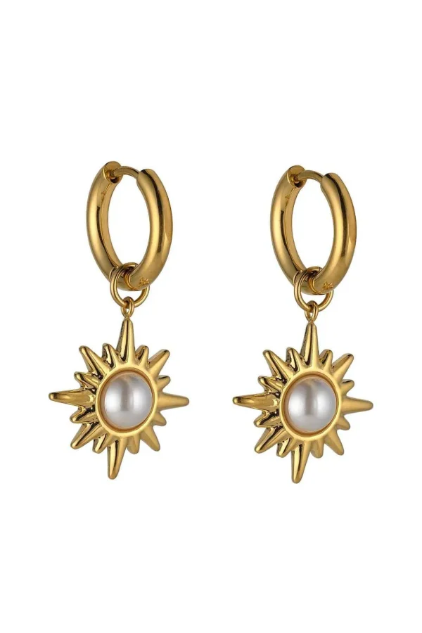 Sunburst Gold Drop Earrings