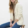 Super Soft Merino Wool V-Neck Cardigan In Cream