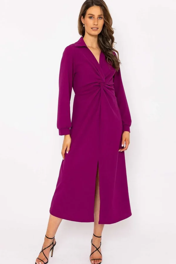 Susannah Midi Dress In Magenta