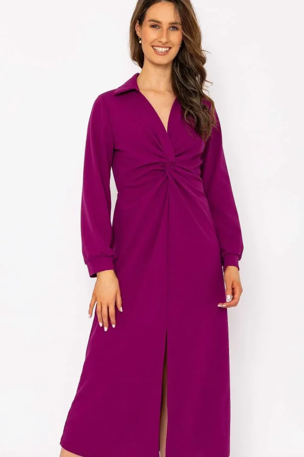 Susannah Midi Dress In Magenta