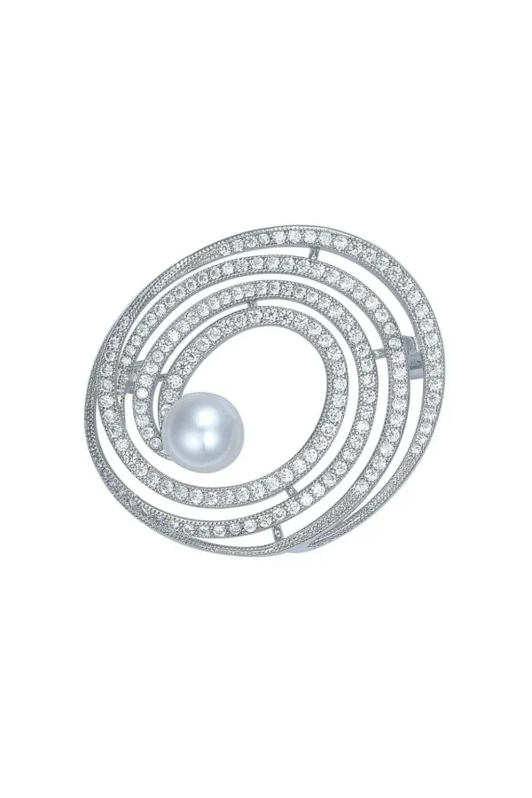 Swirling Silver Brooch