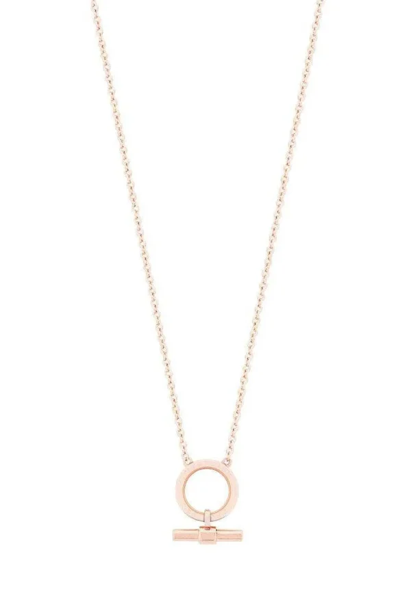 T-Bar Circle-Bar Pendant In Rose Gold