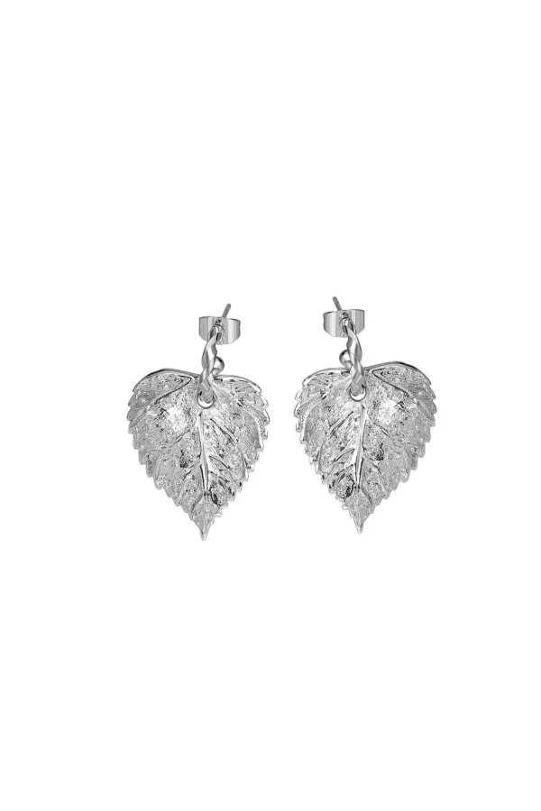 Textured Leaf Earrings