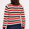 Textured Stripe Cotton Knit In Multi