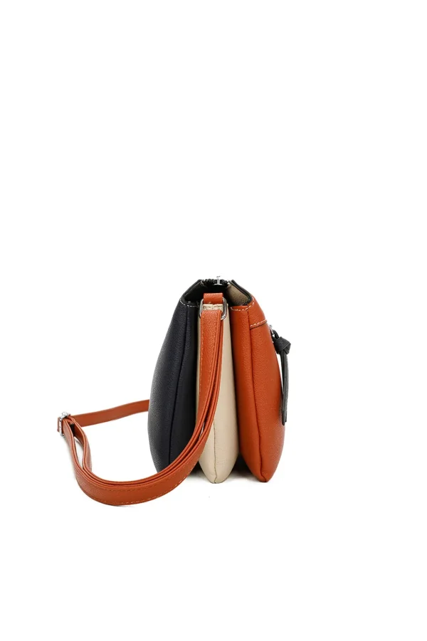 Triple Compartment Crossbody In Orange