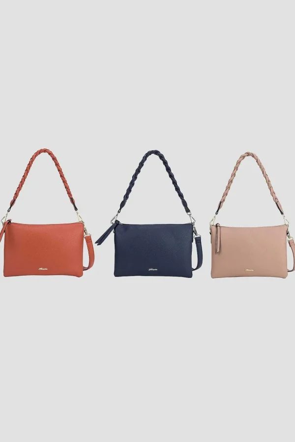 Triple Gusset Crossbody Bag In Orange