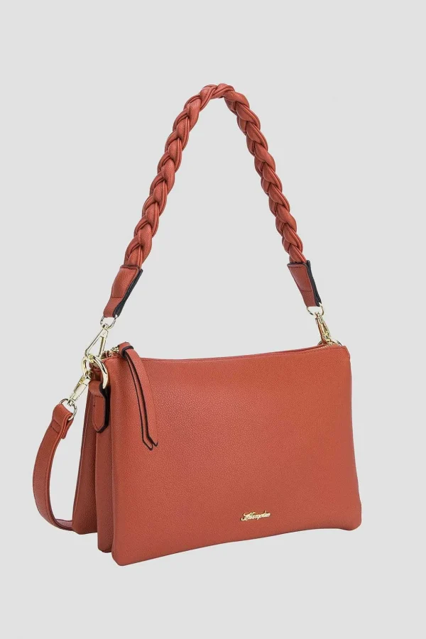 Triple Gusset Crossbody Bag In Orange