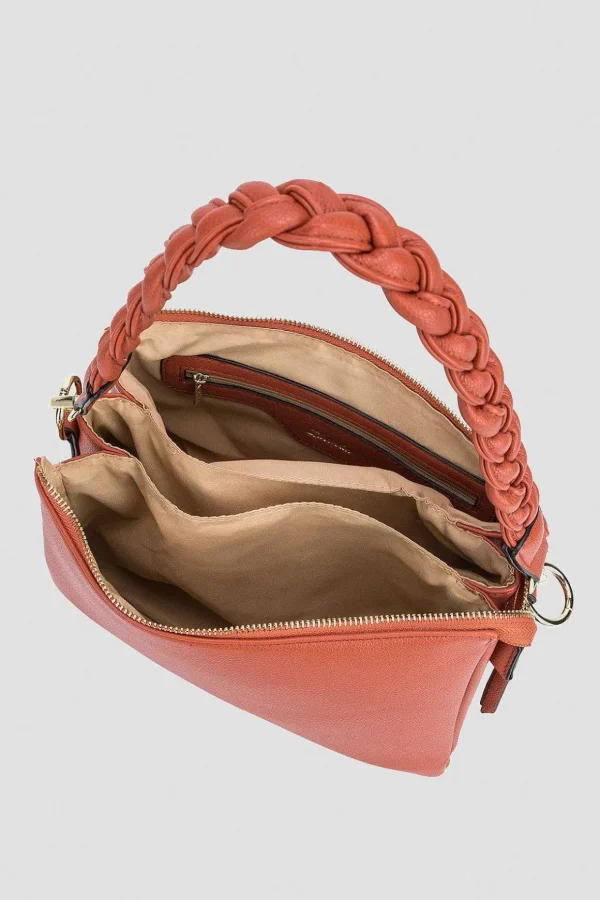 Triple Gusset Crossbody Bag In Orange