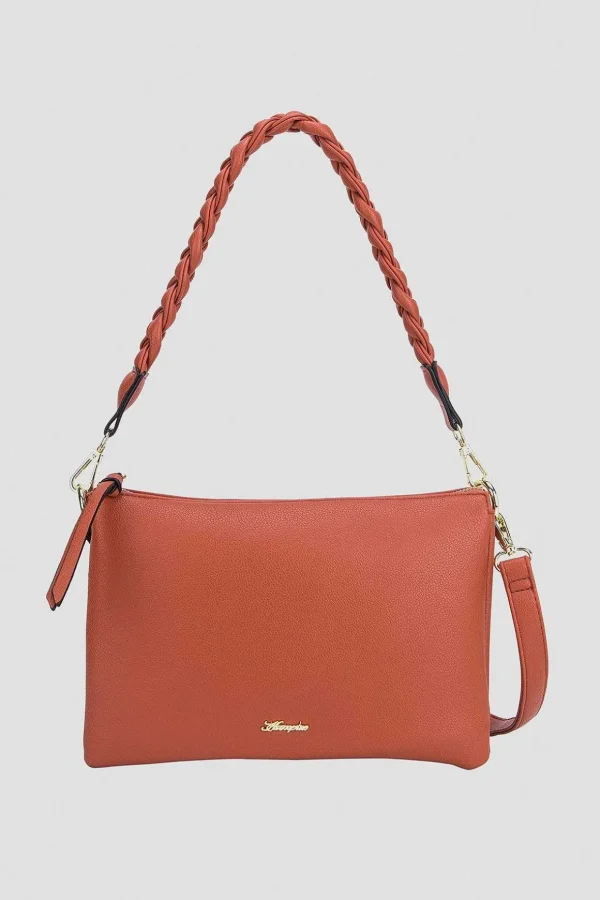 Triple Gusset Crossbody Bag In Orange