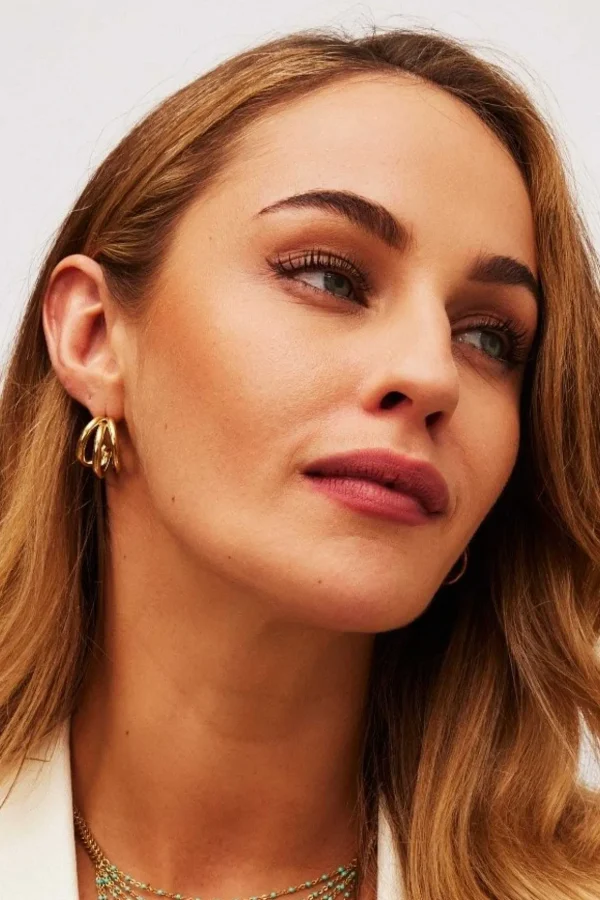 Triple Layer Gold Hoop Earrings