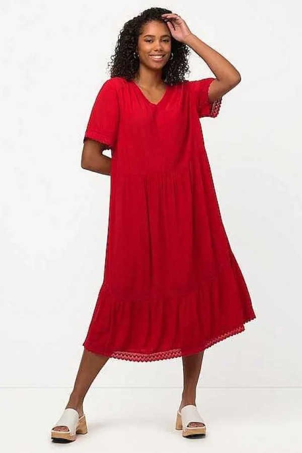 Tunic Midi Dress In Red