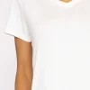 V Neck Tee In White