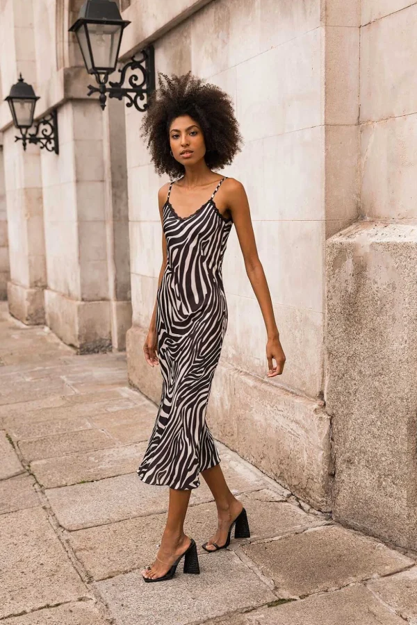 Valentina Midi Dress In Zebra Print