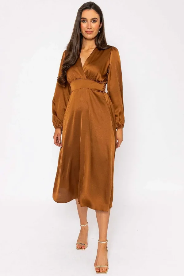 Veronica Midi Dress In Copper