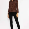 Viscose Shirt In Brown Animal Print