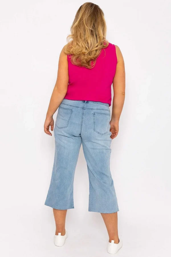 Wide Leg Culotte Jeans In Denim