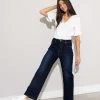 Wide Leg Denim Jeans In Indigo