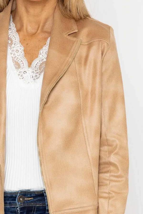 Zip Jacket In Camel